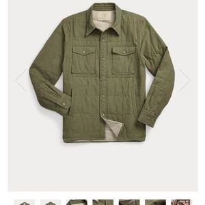 RRL QUILTED TWILL SHIRT JACKET - OLIVE DRAB